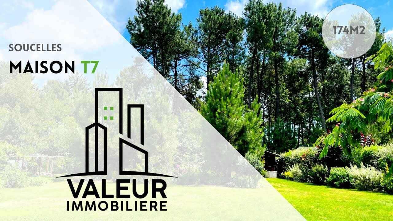 Soucelles : Maison T7 – 174m2 – Terrain : 1624m2